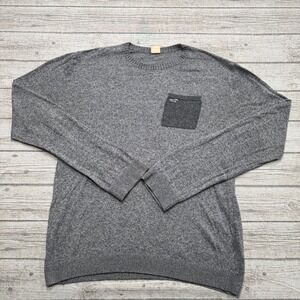 Y2K Hollister Sweater Men's XL Gray Classic Long Sleeve Knit Pullover Crewneck